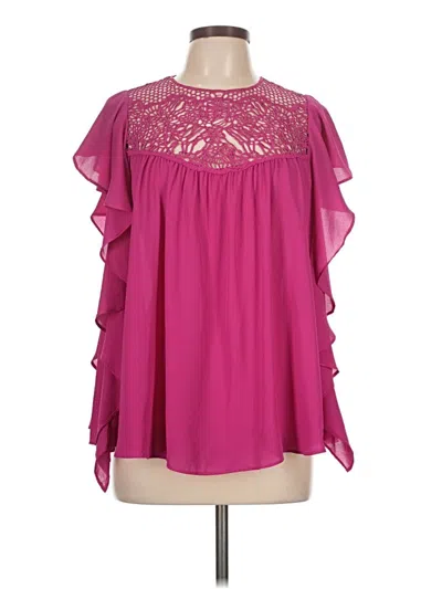 Pre-owned She + Sky Short Sleeve Blouse In Pink