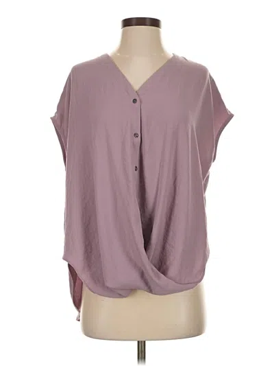 Pre-owned She + Sky Short Sleeve Blouse In Purple