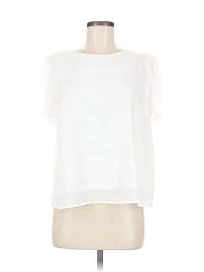 Pre-owned She + Sky Short Sleeve Blouse In White