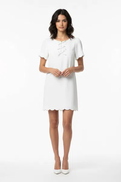She + Sky Short Sleeve Mini Dress In White