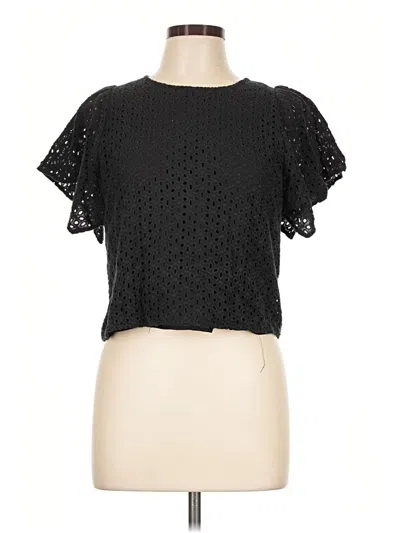 Pre-owned She + Sky Short Sleeve Top Black Keyhole Neckline Tops