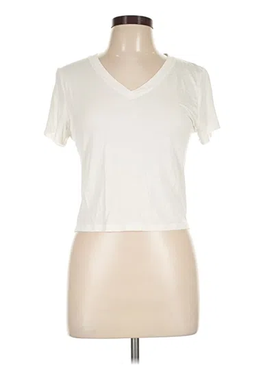 Pre-owned She + Sky Short Sleeve Top Ivory V-neck Tops