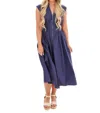 She + Sky Sign Of The Times Midi Dress In Navy In Blue