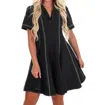 She + Sky Skater Mini Dress In Black In Black
