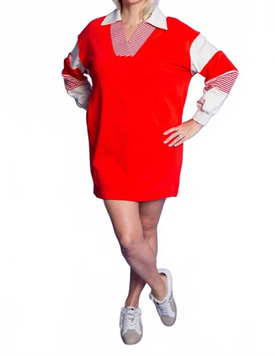 She + Sky Sky Dress In Orange In Red