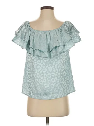 Pre-owned She + Sky Sleeveless Blouse In Blue