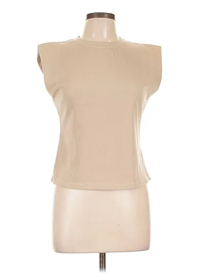 Pre-owned She + Sky Sleeveless Blouse In Tan