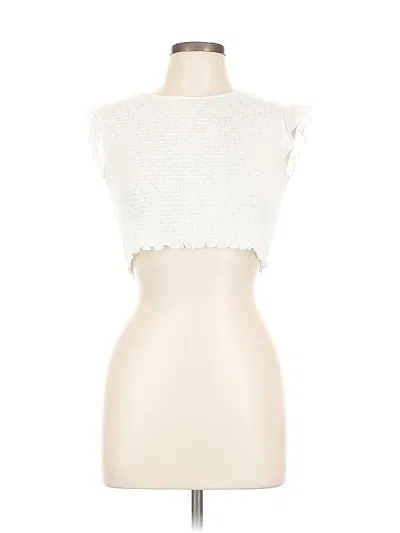 Pre-owned She + Sky Sleeveless Blouse In White