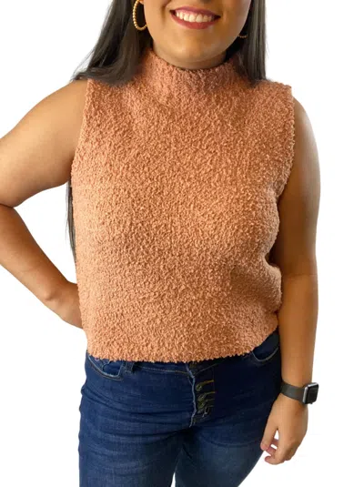 She + Sky Sleeveless Sweater In Dusty Pink In Brown
