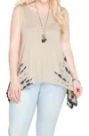 She + Sky Sleeveless Tank Top In Taupe In Grey