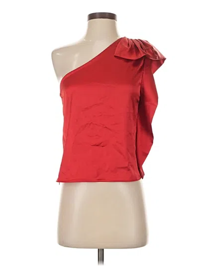 Pre-owned She + Sky Sleeveless Top Red One Shoulder Neckline Tops