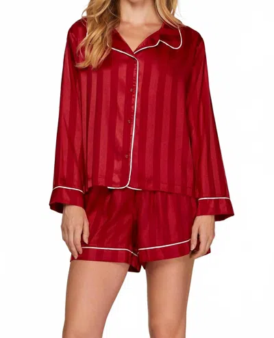 She + Sky Slumber Sleep Set In Scarlet In Blue