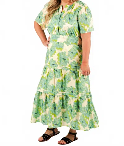 She + Sky Springtide Garden Midi Dress - Plus In Green