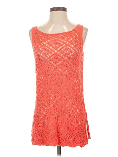 Pre-owned She + Sky Sweater Vest In Orange