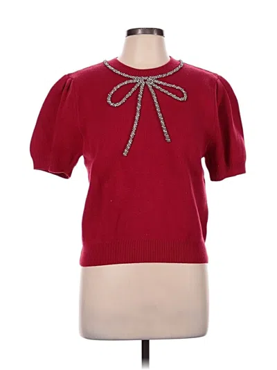 Pre-owned She + Sky Sweater Vest In Red