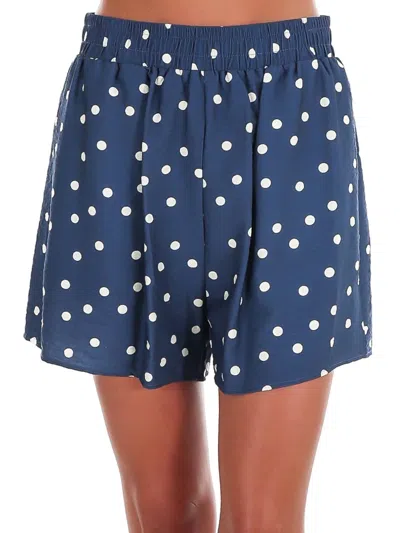 She + Sky Sweet Talk Polka Dot Shorts In Dusty Blue