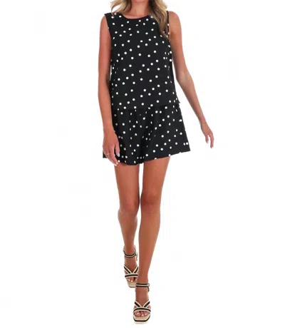 She + Sky Sweet Talk Polka Dot Tank Top In Black