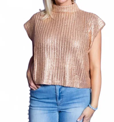 She + Sky Sylvia Sweater In Bronze In Gold