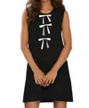 She + Sky Tatiana Bows Sheath Knit Mini Dress In Black In Black