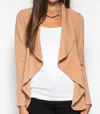 She + Sky Textured Knit Blazer In Taupe