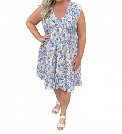 She + Sky The Fleur Belle Dress In Blue In Multi