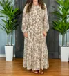 She + Sky The Heather Maxi Dress In Tan In Multi