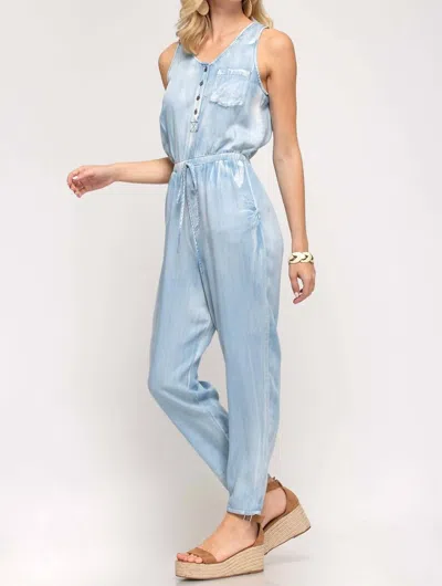 She + Sky The Zoey Jumpsuit In Light Blue