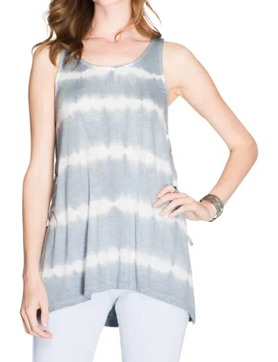 She + Sky Tie Dye Slub Knit Tank In Grey In Gray