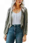She + Sky T-pro Tip Blazer In Olive In Green