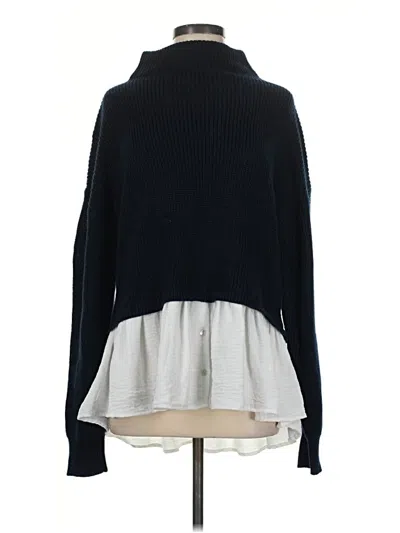 Pre-owned She + Sky Turtleneck Sweater In Blue