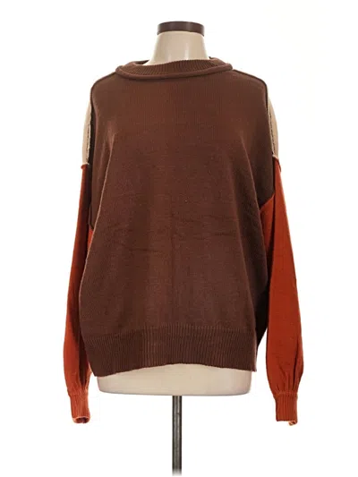 Pre-owned She + Sky Turtleneck Sweater In Brown