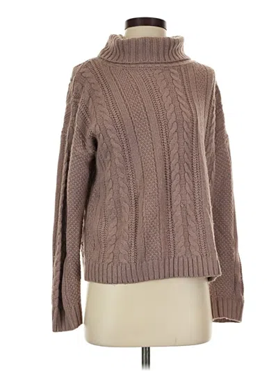 Pre-owned She + Sky Turtleneck Sweater In Brown