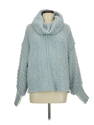 Pre-owned She + Sky Turtleneck Sweater In Teal