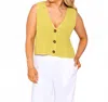 She + Sky Women's Luxe Vest Top In Lime In Yellow