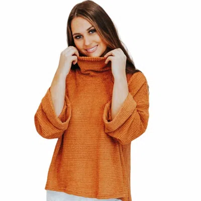 She + Sky Worth A Date Sweater In Orange