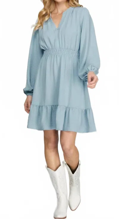 She + Sky Woven Dress In Sky In Blue