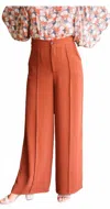She + Sky Woven Wide Pants In Caramel In Brown