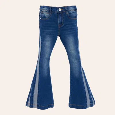 Shea Baby Babies' Girls' Medium Wash Stripe Flare Jeans In Blue