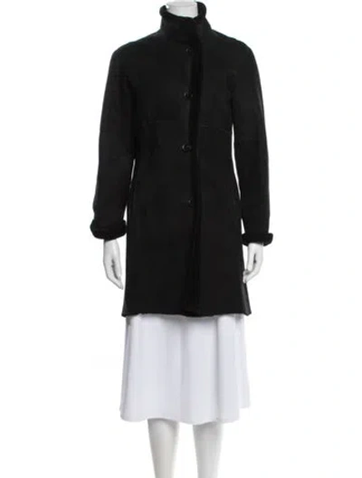 Pre-owned Shearling By Lawrence Eel Skin Coat In Black