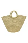 Shebobo Santa Monica Braided Straw Basket Bag In Tan In Multi