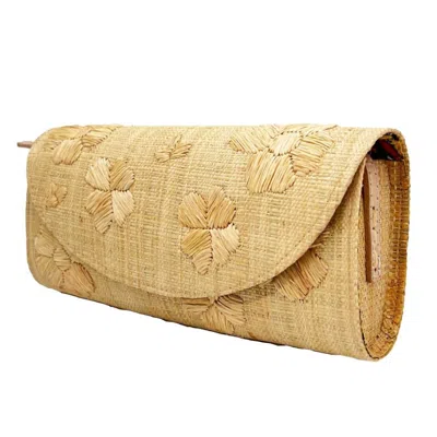 Shebobo Tulum Embroidered Clutch In Natural In White