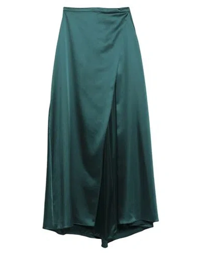Shecca Woman Maxi Skirt Dark Green Size 12 Polyester, Elastane