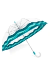 Shedrain Auto Open Bubble Stick Umbrella In Waves Of Capri