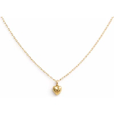 Sheena Marshall Jewelry Lou Puff Heart Necklace In Gold
