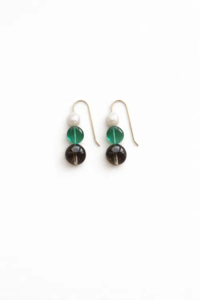 Sheena Marshall Jewelry Sage And Pearl Earrings In Gray
