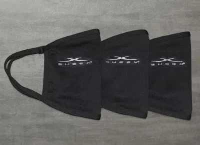 Sheex Double Layer Performance Face Mask, Flat - 3 Pack In Jet Black
