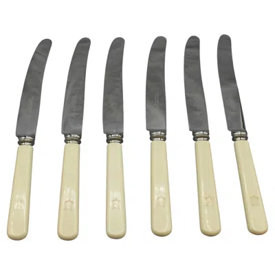 Pre-owned Sheffield 1953 Set Of Six Knives By W. Rowbotham,  In Brown