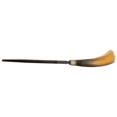 Pre-owned Sheffield 1970s Knife Sharpener Tool Exotic Design Bone Handle In Brown