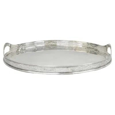 Pre-owned Sheffield Antique English  Edwardian Silver Plated Oval Serving Platter Tray