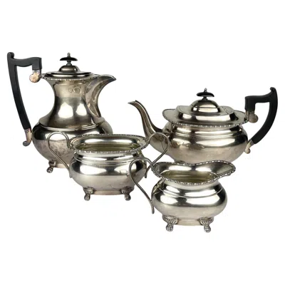 Pre-owned Sheffield Antique Four Piece Silver Tea Set, , England, 1930s